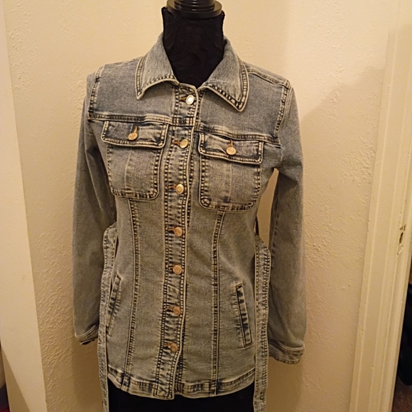 Maurices Light Blue Denim Jacket with Belt - Picture 5 of 6